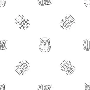 Hawaii idol face pattern seamless Stock Illustration