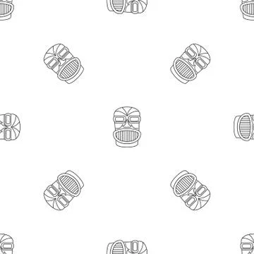 Hawaii idol head pattern seamless vector Stockillustratie