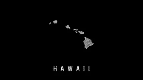 Hawaii islands map appearing with scribble effect on black background Stock Footage 315561418