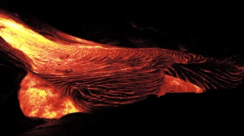 Hawaii Lava Flows at night 4 Stock Footage 32167495
