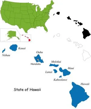 Hawaii map Stock Illustration