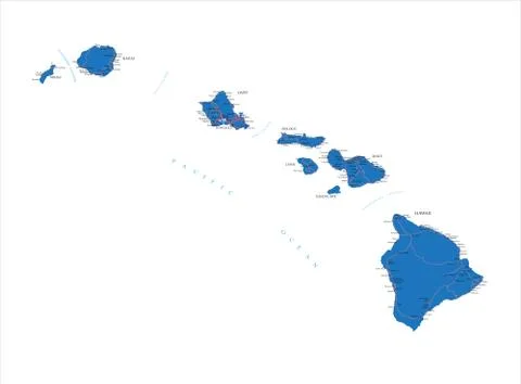 Hawaii map Stock Illustration
