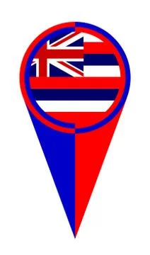 Hawaii Map Pointer Location Flag 스톡 일러스트