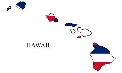 Hawaii map vector illustration. Global economy. State in America.  Stock Illustration