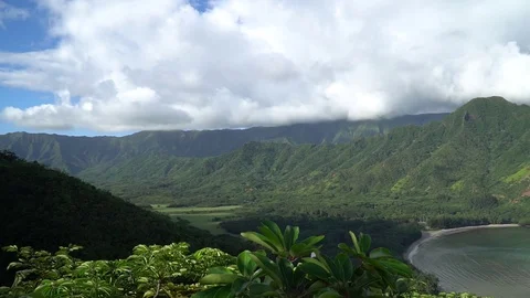 Hawaii Mountains Clouds HD Timelapse Video stock 119089785