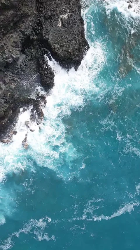 Hawai'i ocean with cliffs Stock Footage 247598228