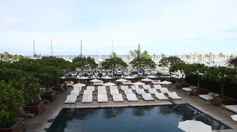 Hawaii - Pan to resort pool Video stock 40269060