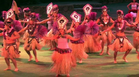 Hawaii polynesian Tahiti dancers Sound M HD Stock Footage