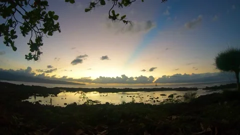 Hawaii Shark's Cove Sunset Time-Lapse 4K Stock Footage