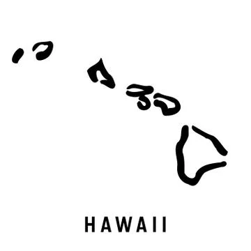 Hawaii simple logo. State map outline - smooth simplified US state shape map  Ilustração Stock