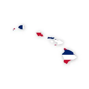 Hawaii State Flag Map Stock Illustration