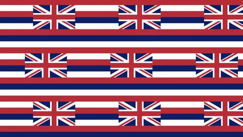 Hawaii State Flag Seamless Repeating Pattern Motion Graphic Background. Stock Footage 340456101
