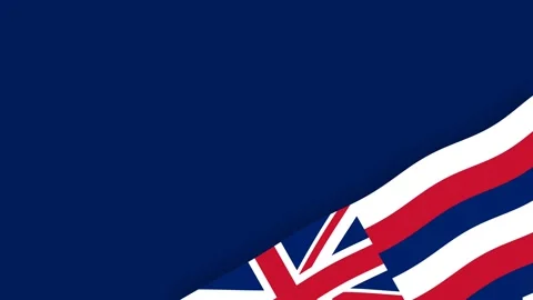Hawaii State Flag Waving with Copy Space for Statehood Day Celebration. Stock Footage 340507120