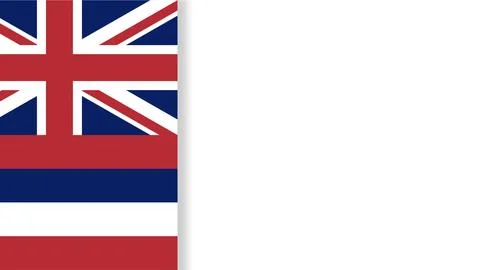 Hawaii State Flag on White Background with Copy Space for Statehood Day Cel.. Stock Illustration