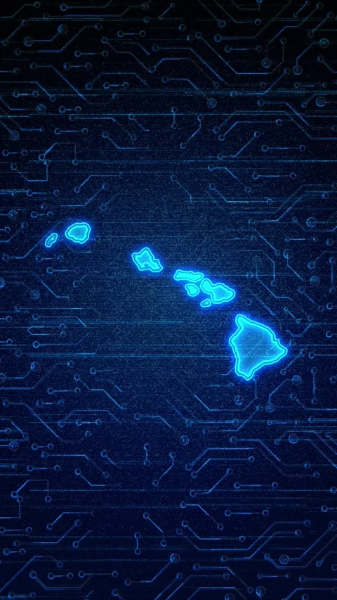 Hawaii State Map Digital Technology Opener Stock-Footage 336390894