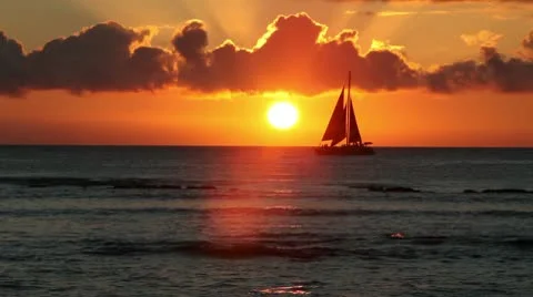 Hawaii Sunset  Stock Footage 10735621