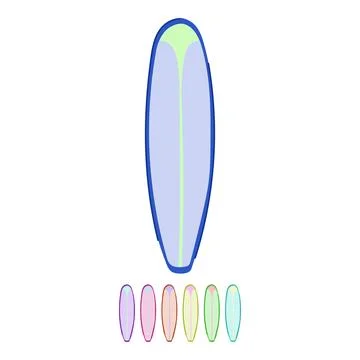 Hawaii surfboard vector cartoon graphic Stock Illustration