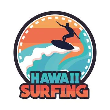 Hawaii surfing patch Illustrazione stock