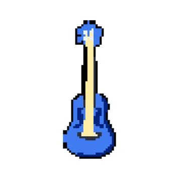 Hawaii ukulele pixel art vector illustration Stock Illustration