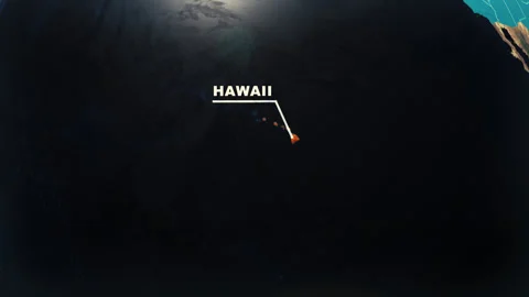 Hawaii US State Satellite Map Animation V2 Stock Footage 307778704