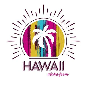 Hawaii vector tee print palm tree design Stockillustratie