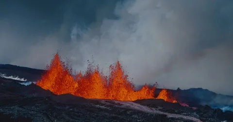 Hawaii Volcano Lava Eruption Stock Footage 232606280