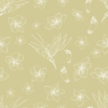 Hawaiian floral pattern Stock Illustration