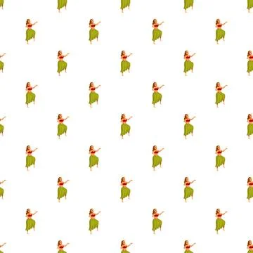 Hawaiian hula dancer seamless pattern background Stock Illustration