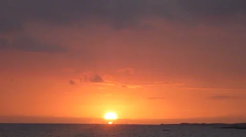 Hawaiian Ocean Sunset Stock Footage 53116325
