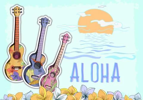 Hawaiian postcard Stock Illustration