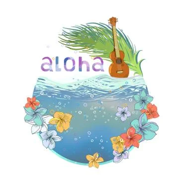 Hawaiian postcard Stock Illustration