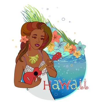 Hawaiian postcard Stock Illustration