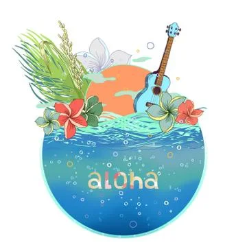 Hawaiian postcard Stock Illustration