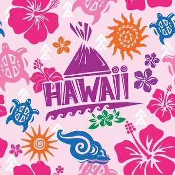 Hawaiian Seamless Pattern Stock Illustration