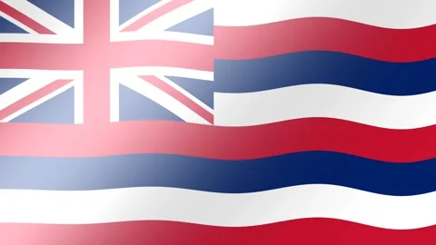 Hawaiian State Flag Waving Gently with Soft Light Flare Background. Stock Footage 340456280