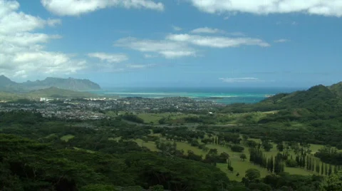 HawaiiKKaneoheandKailuaCoverage-WideAngle-NoSound Stock Footage 856896