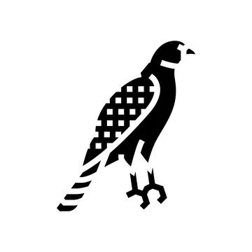 Hawk bird glyph icon vector illustration Stock Illustration