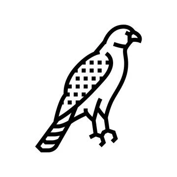 Hawk bird line icon vector illustration Illustrazione stock