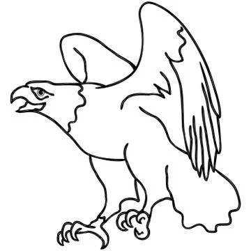 Hawk during landing Stock Illustration