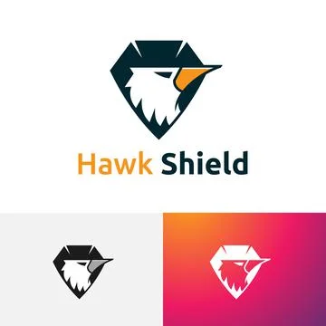 Hawk Eagle Falcon Bird Shield Animal Game Esport Logo Stock Illustration
