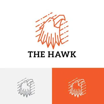 Hawk Eagle Falcon Head Predator Bird Vintage Classic Logo Stock Illustration