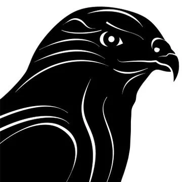 Hawk Eagle Head Silhouette Vector Illustration. Stock Illustration