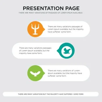 Hawk, heron, psi presentation design template in orange, green, yellow colors Stock Illustration