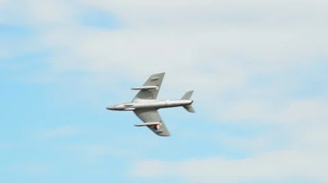 Hawk Hunter fly by and pull 10978 Stock Footage 25001431