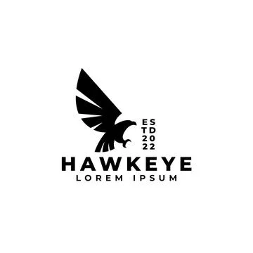 Hawk or eagle spreading wing flying logo Stock Illustration