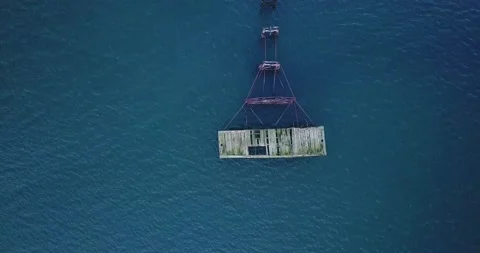 Hawkcraig Pier drone flyover Stock Footage 146409292