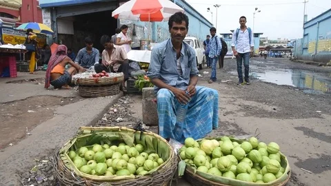 Hawkers at Howrah Bus Stand Video stock 77436730