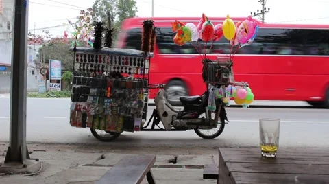 Hawkers on the street Stock Footage 47455486