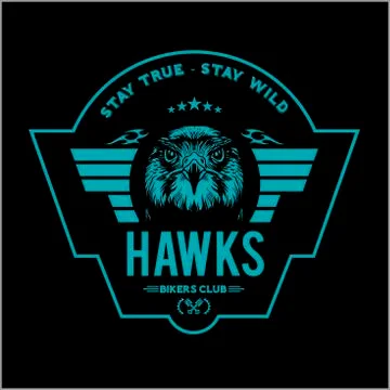 Hawks head logo Template, Hawk mascot graphic Stock Illustration