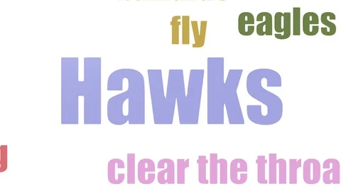 Hawks Wordcloud Animated Isolated Stock Footage 103560131